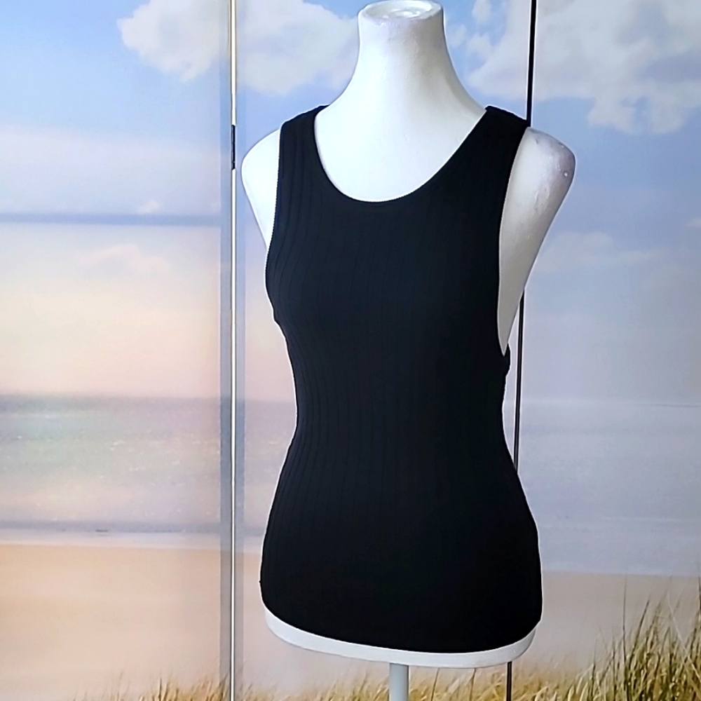 Knit Stretchy Black Top